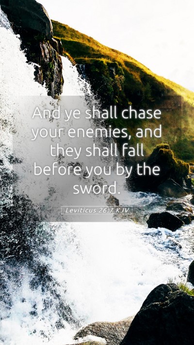 Picture 05 - Leviticus 26:7 KJV Mobile Phone Wallpaper - And ye shall chase your enemies, and they shall - Mobile Bible Verse Wallpaper