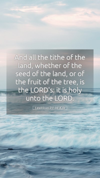 Picture 05 - Leviticus 27:30 KJV Mobile Phone Wallpaper - And all the tithe of the land, whether of the - Mobile Bible Verse Wallpaper