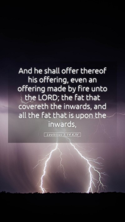 Picture 05 - Leviticus 3:14 KJV Mobile Phone Wallpaper - And he shall offer thereof his offering, even an - Mobile Bible Verse Wallpaper