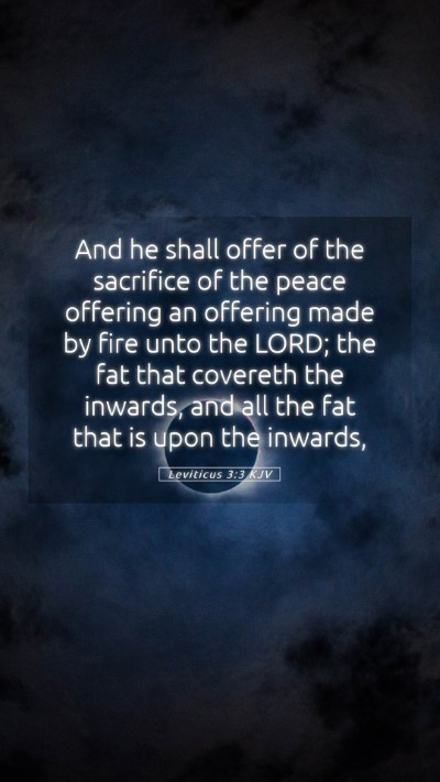 Picture 05 - Leviticus 3:3 KJV Mobile Phone Wallpaper - And he shall offer of the sacrifice of the peace - Mobile Bible Verse Wallpaper