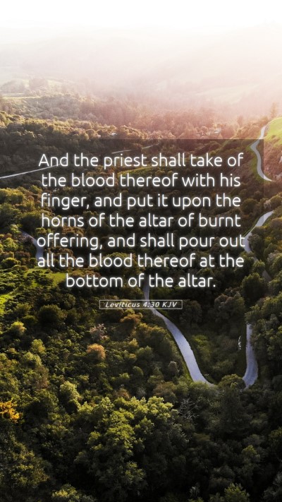Picture 05 - Leviticus 4:30 KJV Mobile Phone Wallpaper - And the priest shall take of the blood thereof - Mobile Bible Verse Wallpaper