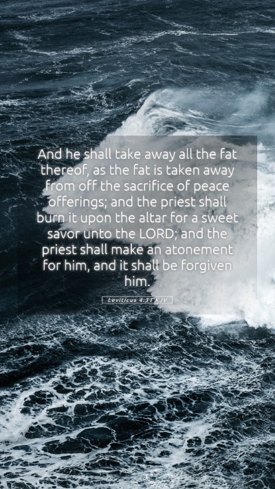 Picture 05 - Leviticus 4:31 KJV Mobile Phone Wallpaper - And he shall take away all the fat thereof, as - Mobile Bible Verse Wallpaper