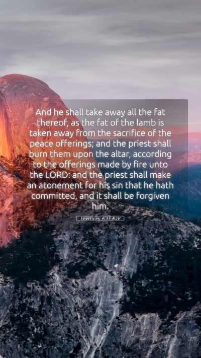 Picture 05 - Leviticus 4:35 KJV Mobile Phone Wallpaper - And he shall take away all the fat thereof, as - Mobile Bible Verse Wallpaper