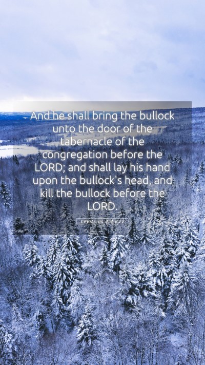 Picture 05 - Leviticus 4:4 KJV Mobile Phone Wallpaper - And he shall bring the bullock unto the door of - Mobile Bible Verse Wallpaper