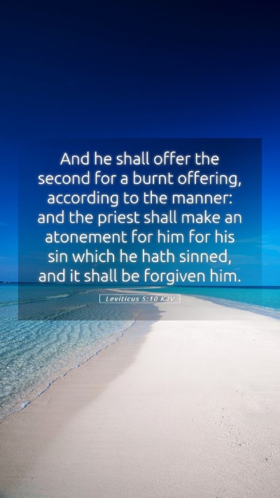 Picture 05 - Leviticus 5:10 KJV Mobile Phone Wallpaper - And he shall offer the second for a burnt - Mobile Bible Verse Wallpaper