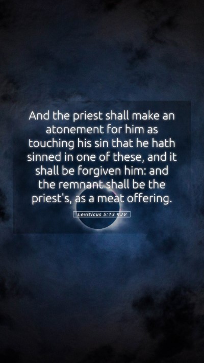 Picture 05 - Leviticus 5:13 KJV Mobile Phone Wallpaper - And the priest shall make an atonement for him as - Mobile Bible Verse Wallpaper