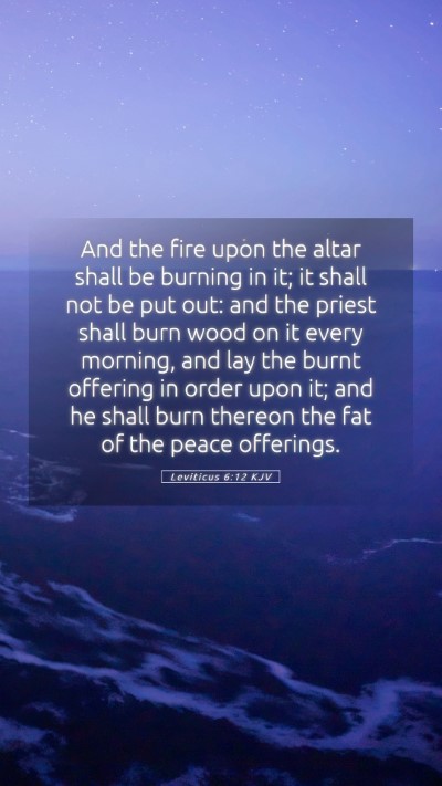 Picture 05 - Leviticus 6:12 KJV Mobile Phone Wallpaper - And the fire upon the altar shall be burning in - Mobile Bible Verse Wallpaper