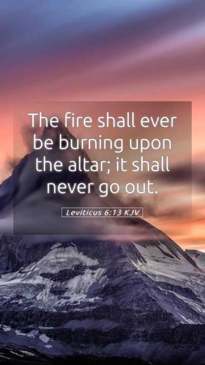 Picture 05 - Leviticus 6:13 KJV Mobile Phone Wallpaper - The fire shall ever be burning upon the altar; it - Mobile Bible Verse Wallpaper