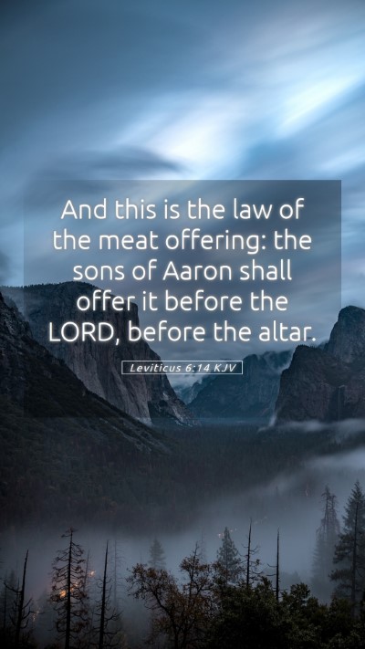 Picture 05 - Leviticus 6:14 KJV Mobile Phone Wallpaper - And this is the law of the meat offering: the - Mobile Bible Verse Wallpaper