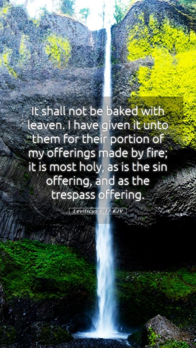 Picture 05 - Leviticus 6:17 KJV Mobile Phone Wallpaper - It shall not be baked with leaven. I have given - Mobile Bible Verse Wallpaper