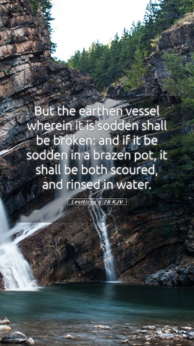 Picture 05 - Leviticus 6:28 KJV Mobile Phone Wallpaper - But the earthen vessel wherein it is sodden shall - Mobile Bible Verse Wallpaper