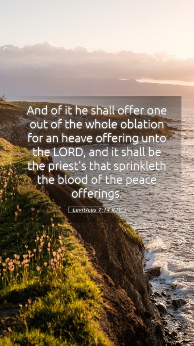 Picture 05 - Leviticus 7:14 KJV Mobile Phone Wallpaper - And of it he shall offer one out of the whole - Mobile Bible Verse Wallpaper