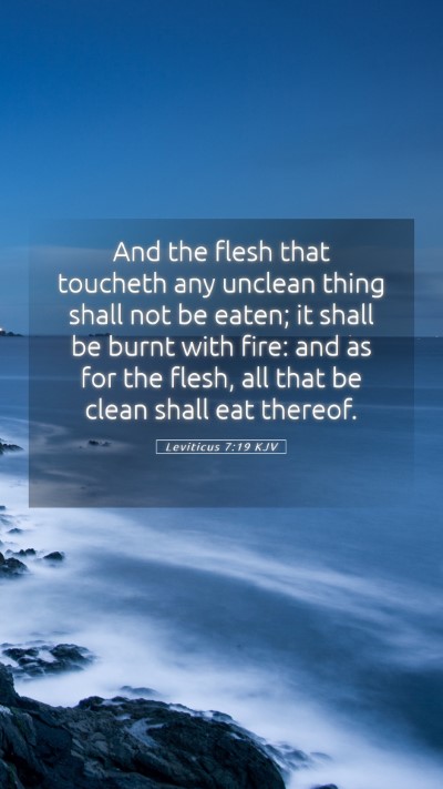 Picture 05 - Leviticus 7:19 KJV Mobile Phone Wallpaper - And the flesh that toucheth any unclean thing - Mobile Bible Verse Wallpaper