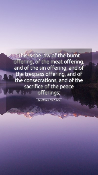Picture 05 - Leviticus 7:37 KJV Mobile Phone Wallpaper - This is the law of the burnt offering, of the - Mobile Bible Verse Wallpaper