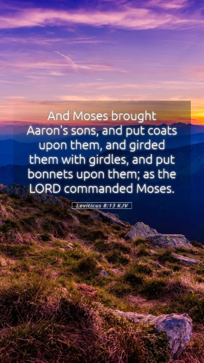 Picture 05 - Leviticus 8:13 KJV Mobile Phone Wallpaper - And Moses brought Aaron's sons, and put coats - Mobile Bible Verse Wallpaper