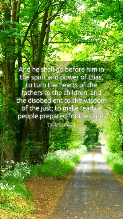 Picture 05 - Luke 1:17 KJV Mobile Phone Wallpaper - And he shall go before him in the spirit and - Mobile Bible Verse Wallpaper