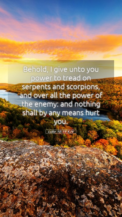 Picture 05 - Luke 10:19 KJV Mobile Phone Wallpaper - Behold, I give unto you power to tread on - Mobile Bible Verse Wallpaper