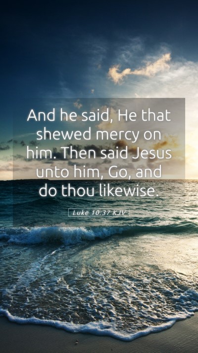 Picture 05 - Luke 10:37 KJV Mobile Phone Wallpaper - And he said, He that shewed mercy on him. Then - Mobile Bible Verse Wallpaper
