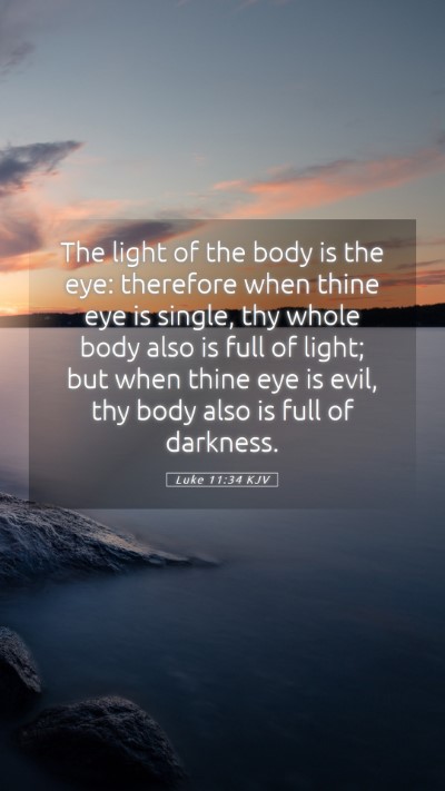 Picture 05 - Luke 11:34 KJV Mobile Phone Wallpaper - The light of the body is the eye: therefore when - Mobile Bible Verse Wallpaper