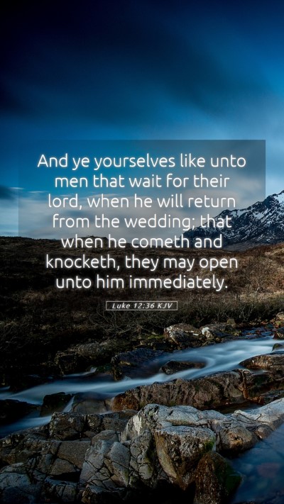 Picture 05 - Luke 12:36 KJV Mobile Phone Wallpaper - And ye yourselves like unto men that wait for - Mobile Bible Verse Wallpaper