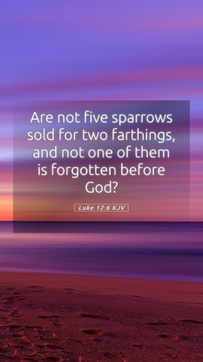 Picture 05 - Luke 12:6 KJV Mobile Phone Wallpaper - Are not five sparrows sold for two farthings, and - Mobile Bible Verse Wallpaper