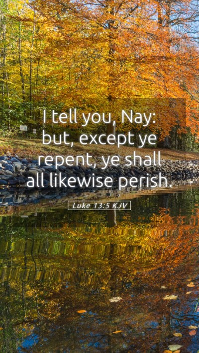 Picture 05 - Luke 13:5 KJV Mobile Phone Wallpaper - I tell you, Nay: but, except ye repent, ye shall - Mobile Bible Verse Wallpaper
