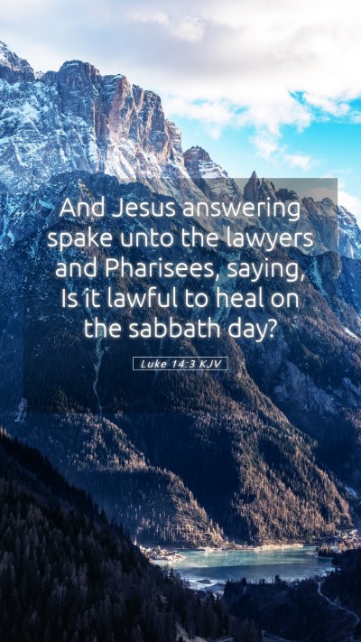 Picture 05 - Luke 14:3 KJV Mobile Phone Wallpaper - And Jesus answering spake unto the lawyers and - Mobile Bible Verse Wallpaper