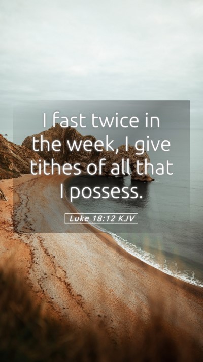 Picture 05 - Luke 18:12 KJV Mobile Phone Wallpaper - I fast twice in the week, I give tithes of all - Mobile Bible Verse Wallpaper