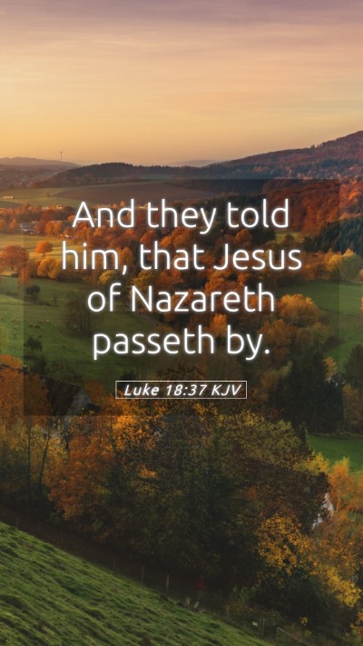 Picture 05 - Luke 18:37 KJV Mobile Phone Wallpaper - And they told him, that Jesus of Nazareth passeth - Mobile Bible Verse Wallpaper