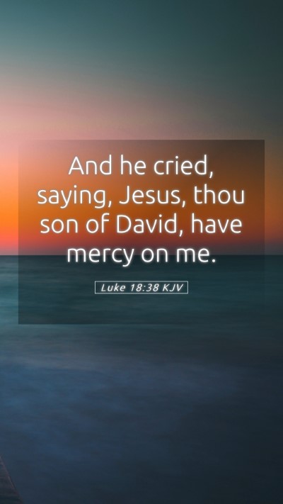 Picture 05 - Luke 18:38 KJV Mobile Phone Wallpaper - And he cried, saying, Jesus, thou son of David, - Mobile Bible Verse Wallpaper