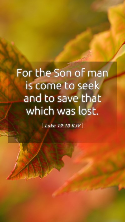 Picture 05 - Luke 19:10 KJV Mobile Phone Wallpaper - For the Son of man is come to seek and to save - Mobile Bible Verse Wallpaper