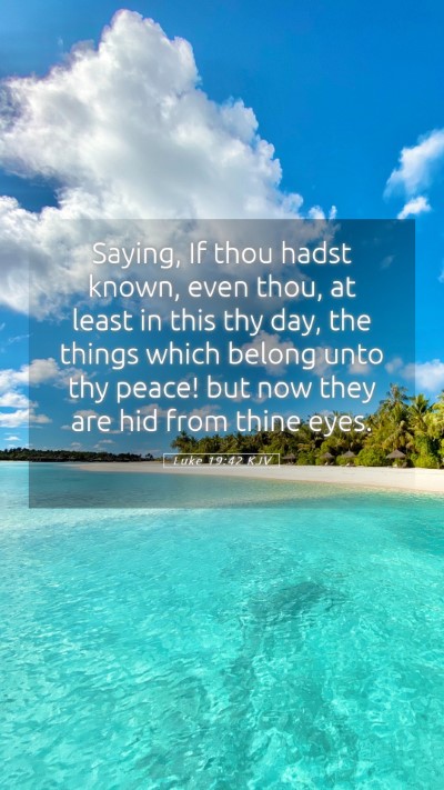 Picture 05 - Luke 19:42 KJV Mobile Phone Wallpaper - Saying, If thou hadst known, even thou, at least - Mobile Bible Verse Wallpaper