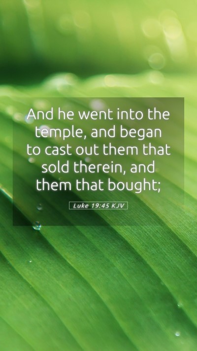 Picture 05 - Luke 19:45 KJV Mobile Phone Wallpaper - And he went into the temple, and began to cast - Mobile Bible Verse Wallpaper