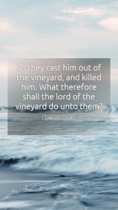 Picture 05 - Luke 20:15 KJV Mobile Phone Wallpaper - So they cast him out of the vineyard, and killed - Mobile Bible Verse Wallpaper