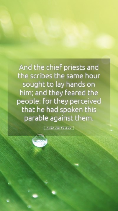 Picture 05 - Luke 20:19 KJV Mobile Phone Wallpaper - And the chief priests and the scribes the same - Mobile Bible Verse Wallpaper