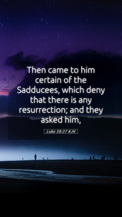 Picture 05 - Luke 20:27 KJV Mobile Phone Wallpaper - Then came to him certain of the Sadducees, which - Mobile Bible Verse Wallpaper