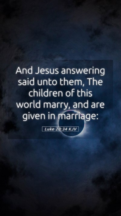 Picture 05 - Luke 20:34 KJV Mobile Phone Wallpaper - And Jesus answering said unto them, The children - Mobile Bible Verse Wallpaper