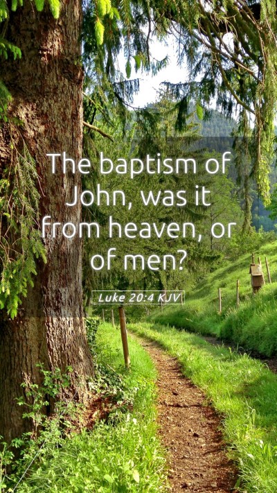 Picture 05 - Luke 20:4 KJV Mobile Phone Wallpaper - The baptism of John, was it from heaven, or of - Mobile Bible Verse Wallpaper