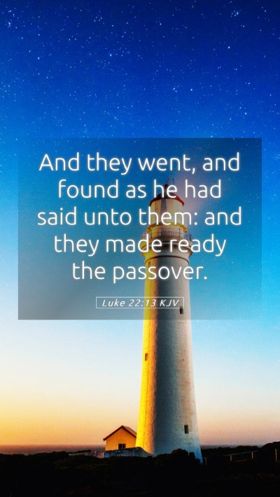 Picture 05 - Luke 22:13 KJV Mobile Phone Wallpaper - And they went, and found as he had said unto - Mobile Bible Verse Wallpaper