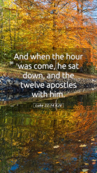 Picture 05 - Luke 22:14 KJV Mobile Phone Wallpaper - And when the hour was come, he sat down, and the - Mobile Bible Verse Wallpaper