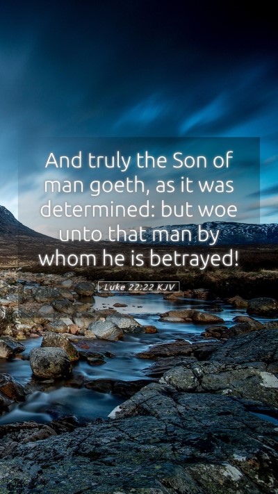 Picture 05 - Luke 22:22 KJV Mobile Phone Wallpaper - And truly the Son of man goeth, as it was - Mobile Bible Verse Wallpaper
