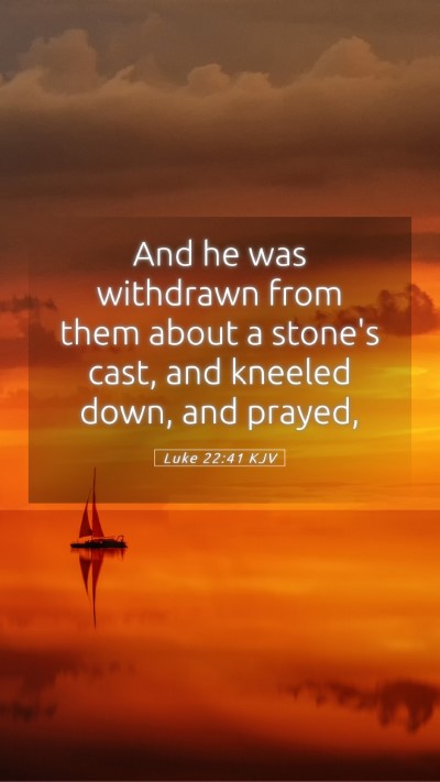 Picture 05 - Luke 22:41 KJV Mobile Phone Wallpaper - And he was withdrawn from them about a stone's - Mobile Bible Verse Wallpaper