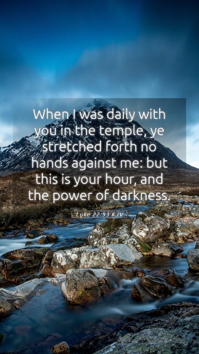 Picture 05 - Luke 22:53 KJV Mobile Phone Wallpaper - When I was daily with you in the temple, ye - Mobile Bible Verse Wallpaper