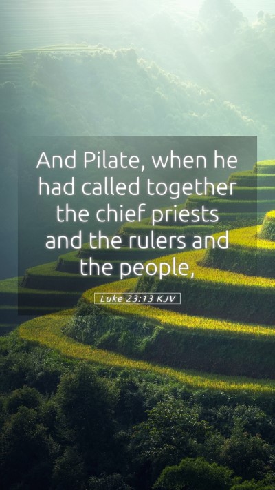 Picture 05 - Luke 23:13 KJV Mobile Phone Wallpaper - And Pilate, when he had called together the chief - Mobile Bible Verse Wallpaper