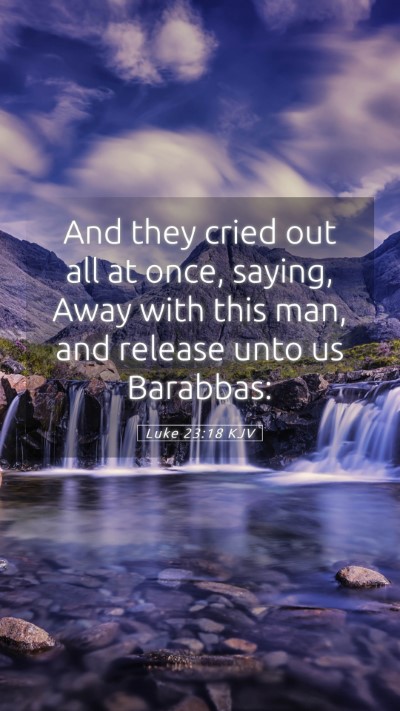Picture 05 - Luke 23:18 KJV Mobile Phone Wallpaper - And they cried out all at once, saying, Away with - Mobile Bible Verse Wallpaper