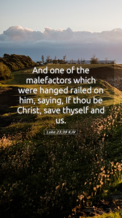 Picture 05 - Luke 23:39 KJV Mobile Phone Wallpaper - And one of the malefactors which were hanged - Mobile Bible Verse Wallpaper