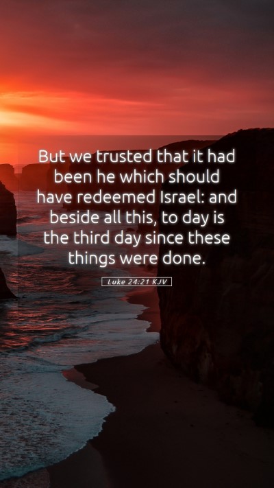 Picture 05 - Luke 24:21 KJV Mobile Phone Wallpaper - But we trusted that it had been he which should - Mobile Bible Verse Wallpaper