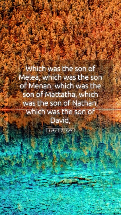 Picture 05 - Luke 3:31 KJV Mobile Phone Wallpaper - Which was the son of Melea, which was the son of - Mobile Bible Verse Wallpaper