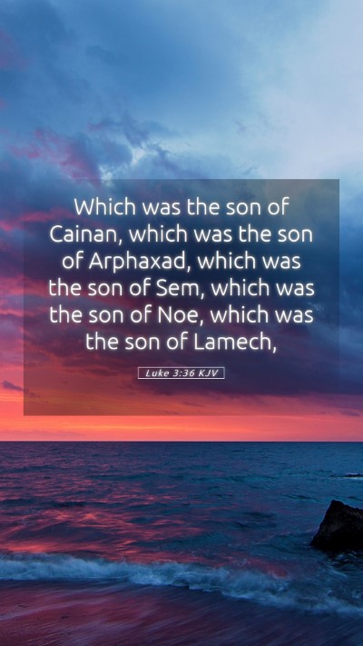 Picture 05 - Luke 3:36 KJV Mobile Phone Wallpaper - Which was the son of Cainan, which was the son of - Mobile Bible Verse Wallpaper