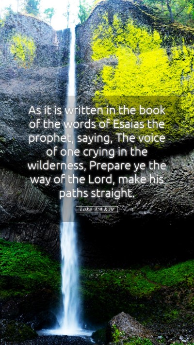 Picture 05 - Luke 3:4 KJV Mobile Phone Wallpaper - As it is written in the book of the words of - Mobile Bible Verse Wallpaper